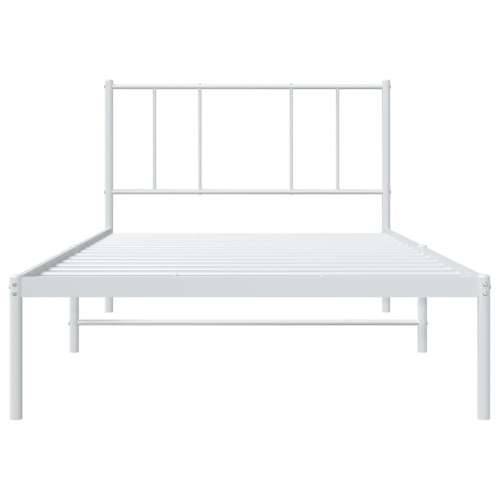 Metalni okvir za krevet s uzglavljem bijeli 100x190 cm - Bijela 100 x 190 cm s uzglavljem Cijena