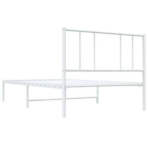 Metalni okvir za krevet s uzglavljem bijeli 100x190 cm - Bijela 100 x 190 cm s uzglavljem Cijena