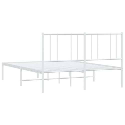 Metalni okvir za krevet s uzglavljem bijeli 150x200 cm - Bijela 150 x 200 cm s uzglavljem Cijena