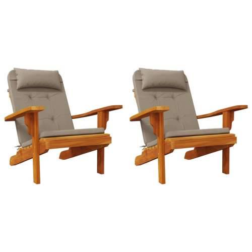 Jastuci za stolicu Adirondack 2 kom smeđesivi od tkanine Oxford - Sivo-smeđa 2 Cijena