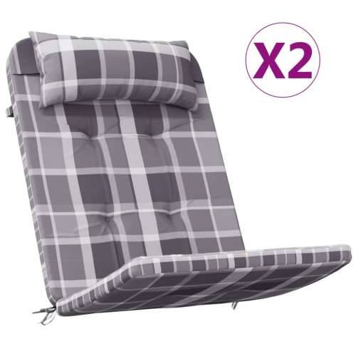 Jastuci za stolicu Adirondack 2 kom sivi karirani od tkanine Cijena