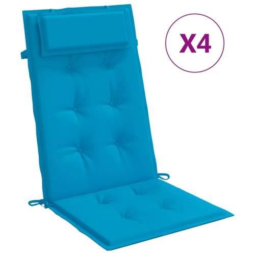 Jastuci za stolicu s visokim naslonom 4 kom plavi od tkanine Cijena