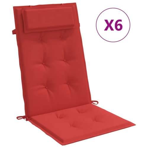 Jastuci za stolicu s visokim naslonom 6 kom crveni od tkanine Cijena
