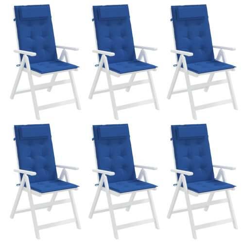 Jastuci za stolicu s visokim naslonom 6 kom plavi od tkanine Cijena