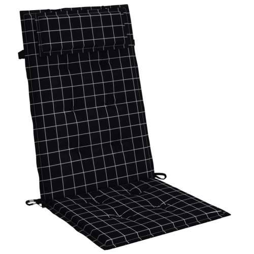Jastuci za stolicu visoki naslon 6 kom crni karirani od tkanine Cijena