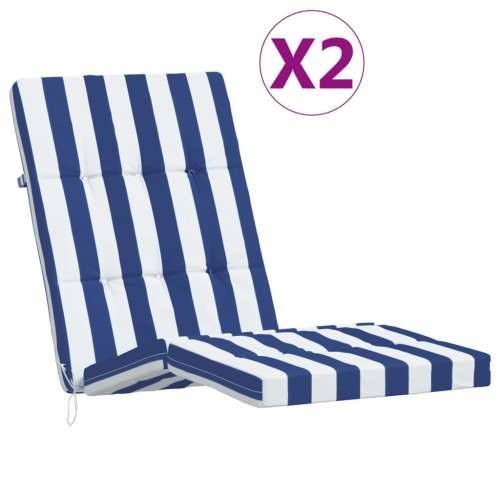 Jastuci za ležaljke 2 kom plavo-bijele pruge od tkanine Oxford Cijena