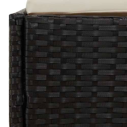 Ležaj za sunčanje s krovom crni 200 x 114 x 128 cm poliratan - Crna Cijena