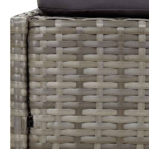 Ležaj za sunčanje s krovom sivi 200 x 114 x 128 cm poliratan - Siva Cijena
