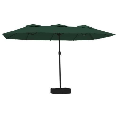 Dvostruki vrtni suncobran s LED svjetlima zeleni 449 x 245 cm - Zelena 1 Cijena