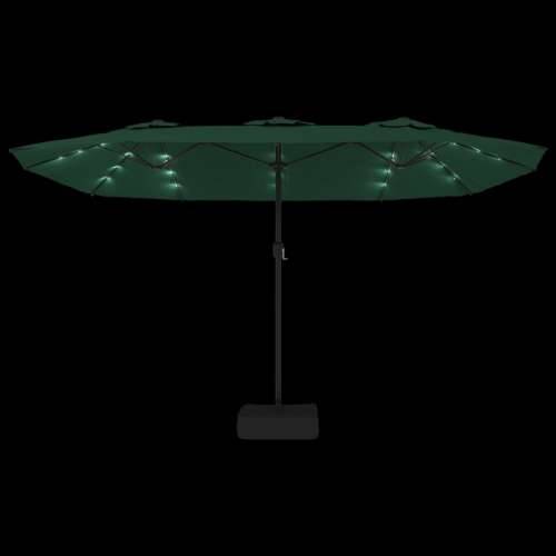 Dvostruki vrtni suncobran s LED svjetlima zeleni 449 x 245 cm - Zelena 1 Cijena