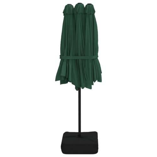 Dvostruki vrtni suncobran s LED svjetlima zeleni 449 x 245 cm - Zelena 1 Cijena