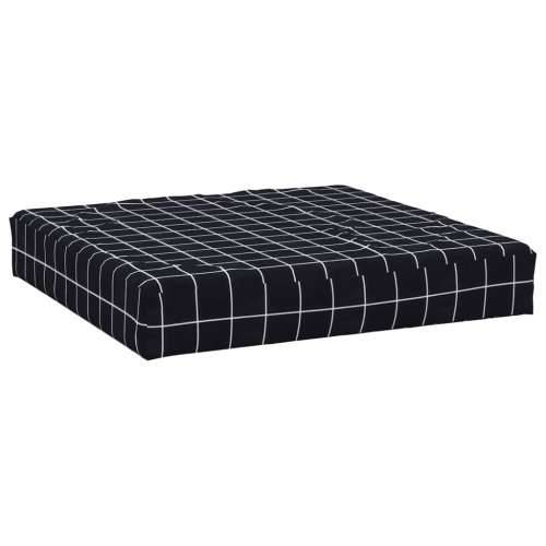 Jastuci za palete 3 kom crni karirani od tkanine Oxford Cijena