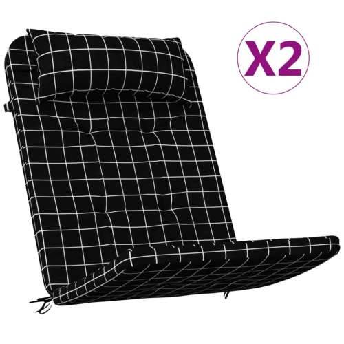Jastuci za stolicu Adirondack 2 kom crni karirani od tkanine Cijena
