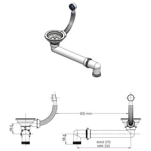 Kuhinjski sudoper s otvorom protiv prelijevanja bež granitni - Bež 530 x 500 x 203 mm Cijena
