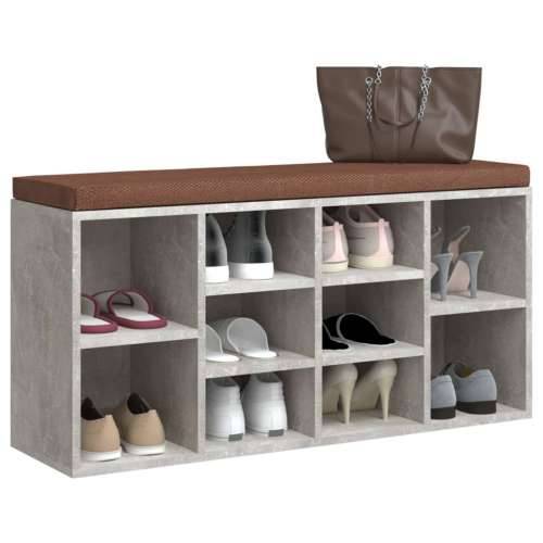 Klupa za cipele boja betona 103x30x48 cm konstruirano drvo - Beton siva Cijena