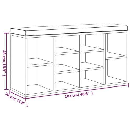 Klupa za cipele boja betona 103x30x48 cm konstruirano drvo - Beton siva Cijena