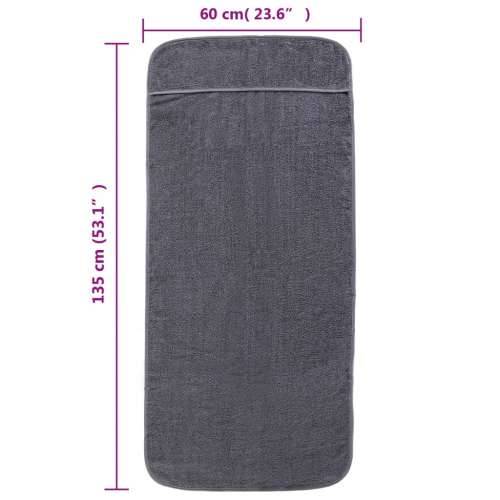 Ručnici za plažu 2 kom antracit 60 x 135 cm od tkanine 400 GSM - Antracit 60 x 135 cm 2 Cijena