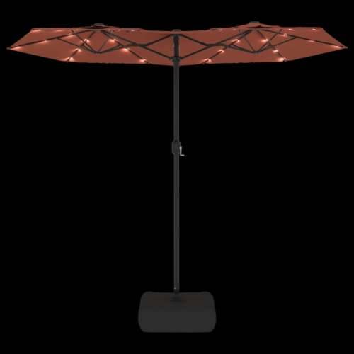 Dvostruki vrtni suncobran s LED svjetlima terakota 316 x 240 cm - Terakota 1 Cijena