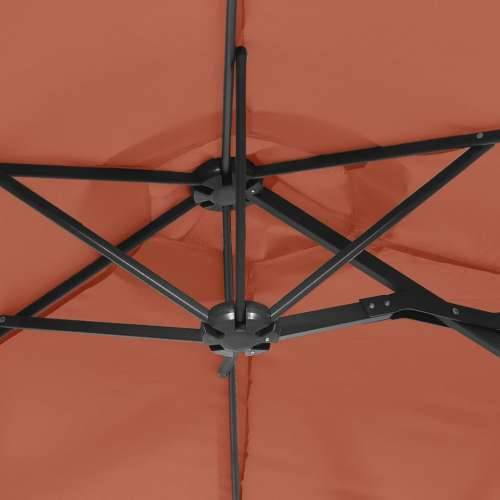 Dvostruki vrtni suncobran s LED svjetlima terakota 316 x 240 cm - Terakota 1 Cijena