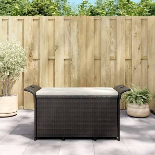 Vrtna klupa s jastukom crna 116 x 46 x 57 cm od poliratana - Crna 116 x 46 x 57 cm 1 Cijena