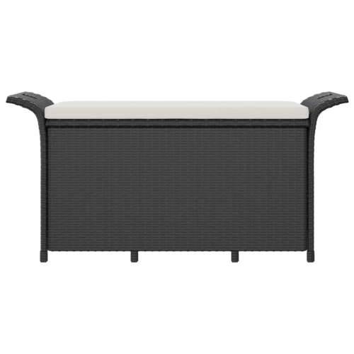 Vrtna klupa s jastukom crna 116 x 46 x 57 cm od poliratana - Crna 116 x 46 x 57 cm 1 Cijena