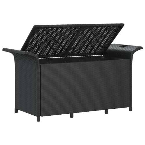 Vrtna klupa s jastukom crna 116 x 46 x 57 cm od poliratana - Crna 116 x 46 x 57 cm 1 Cijena