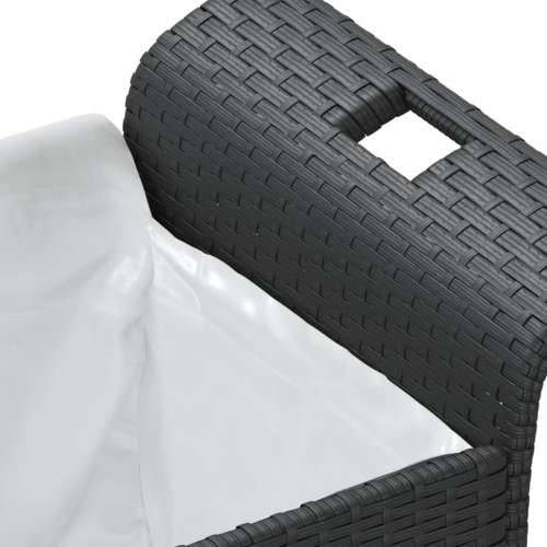 Vrtna klupa s jastukom crna 116 x 46 x 57 cm od poliratana - Crna 116 x 46 x 57 cm 1 Cijena