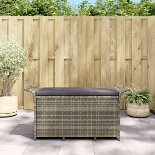Vrtna klupa s jastukom siva 116 x 46 x 57 cm od poliratana - Siva 116 x 46 x 57 cm 1 2 Cijena