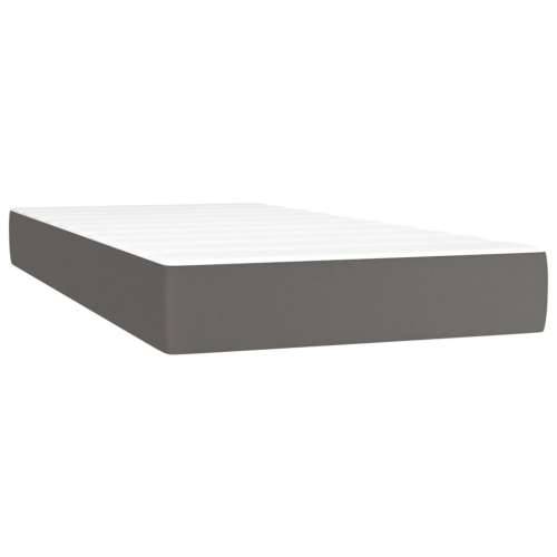 Krevet s oprugama i madracem sivi 100x200 cm od umjetne kože - Siva 100 x 200 cm Obično s čavlima Cijena