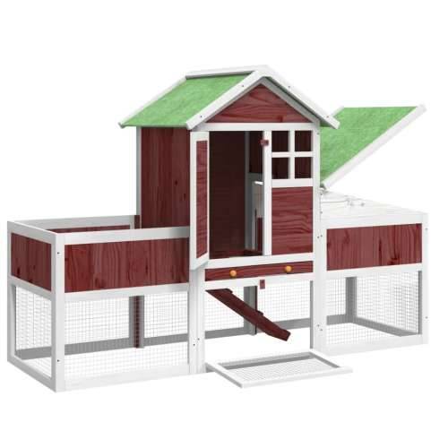 Kavez za zečeve boja kave 170 x 63 x 113 cm od masivne borovine - Mocha Cijena