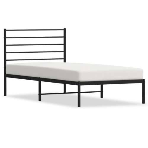 Metalni okvir za krevet s uzglavljem crni 100x200 cm - Crna 100 x 200 cm s uzglavljem Cijena