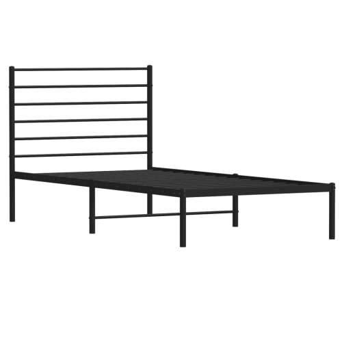 Metalni okvir za krevet s uzglavljem crni 100x200 cm - Crna 100 x 200 cm s uzglavljem Cijena