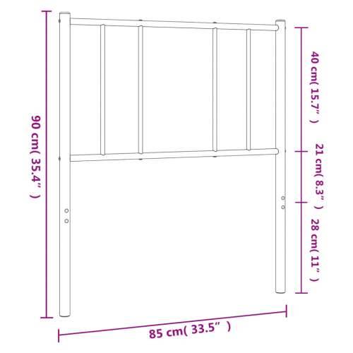 Metalno uzglavlje crno 80 cm - Crna 80 cm 1 Cijena