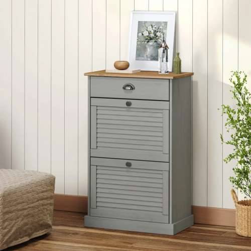 Ormarić za cipele VIGO 60 x 35 x 96 cm sivi od masivne borovine - Siva 1 Cijena