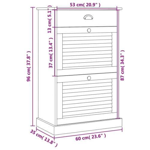Ormarić za cipele VIGO 60 x 35 x 96 cm sivi od masivne borovine - Siva 1 Cijena