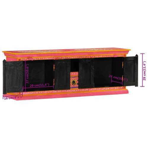 TV ormarić ružičasti 110 x 30 x 40 cm od masivnog drva manga - Ružičasta 1 110 cm Cijena