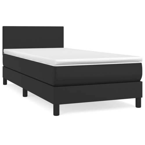 Krevet s oprugama i madracem crni 80 x 200 cm od umjetne kože - Crna 80 x 200 cm Gladak dizajn Cijena