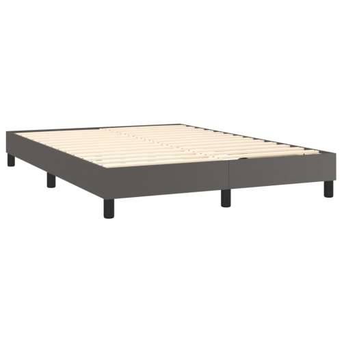 Krevet s oprugama i madracem sivi 140x190 cm od umjetne kože - Siva 140 x 190 cm 25 cm Cijena