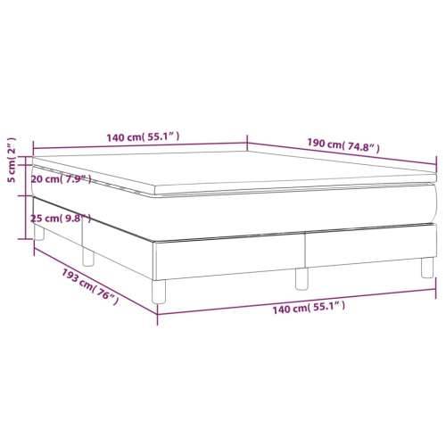 Krevet s oprugama i madracem sivi 140x190 cm od umjetne kože - Siva 140 x 190 cm 25 cm Cijena