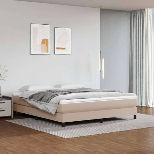 Krevet s oprugama i madrac cappuccino 160x200cm od umjetne kože - Boja cappuccina 160 x 200 cm 25 cm Cijena