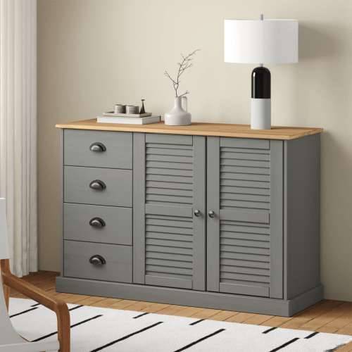 Komoda s ladicama VIGO 113x40x75 cm siva od masivne borovine - Siva 1 Cijena