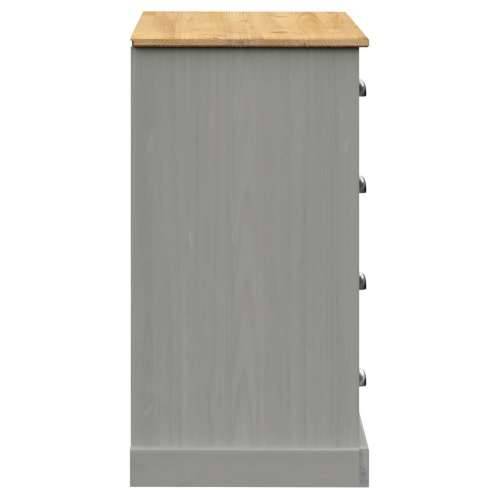 Komoda s ladicama VIGO 113x40x75 cm siva od masivne borovine - Siva 1 Cijena