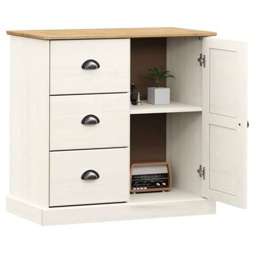Komoda s ladicama VIGO 78x40x75 cm bijela od masivne borovine - Bijela 1 Cijena