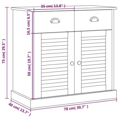 Komoda s ladicama VIGO 78x40x75 cm bijela od masivne borovine - Bijela 1 Cijena