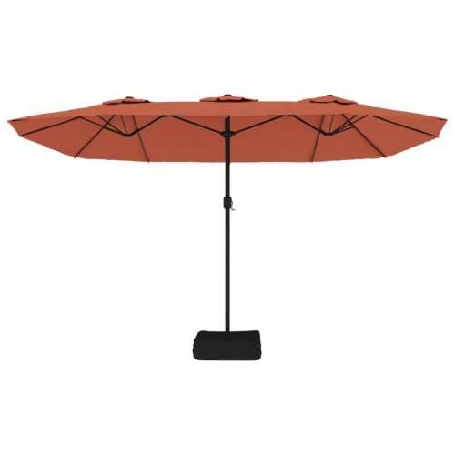 Dvostruki vrtni suncobran s LED svjetlima terakota 449 x 245 cm - Terakota 1 Cijena