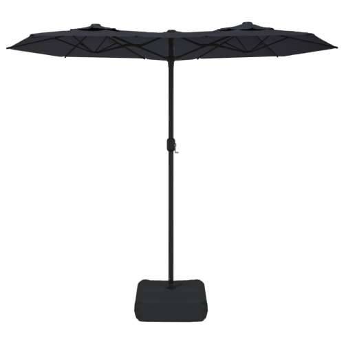Dvostruki vrtni suncobran s LED svjetlima crni 316 x 240 cm - Crna 1 Cijena