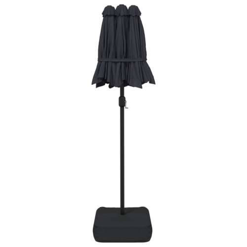 Dvostruki vrtni suncobran s LED svjetlima crni 316 x 240 cm - Crna 1 Cijena