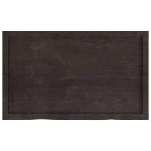 Zidna polica tamnosmeđa 100x60x(2-4) cm od obrađene hrastovine - Tamno smeđa 100 x 60 x 4 cm 1 Cijena