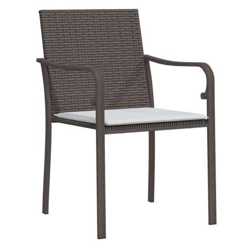Vrtne stolice s jastucima 2 kom smeđe 56x59x84 cm od poliratana - Smeđa 2 Cijena