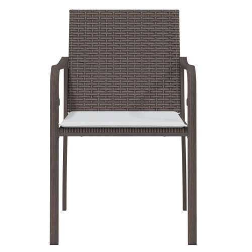 Vrtne stolice s jastucima 2 kom smeđe 56x59x84 cm od poliratana - Smeđa 2 Cijena